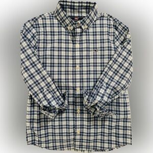 🐳 Vineyard Vines Blue and White Plaid Button-Up Shirt 🐳💙